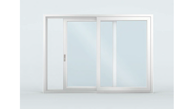 Vordere Ansicht Hebeschiebtüre, weiß